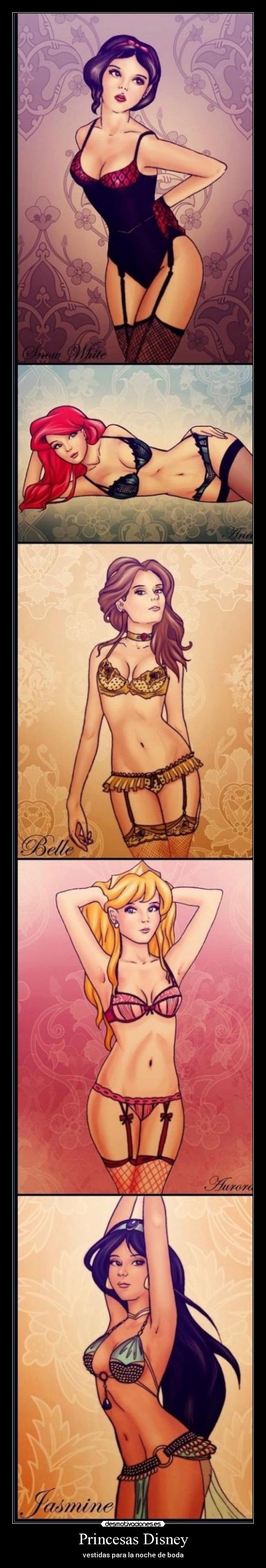 Princesas Disney - vestidas para la noche de boda