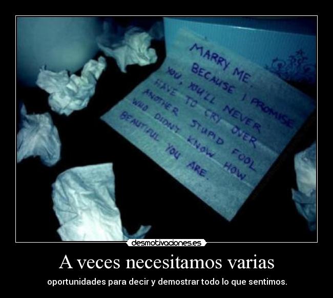 A veces necesitamos varias - 