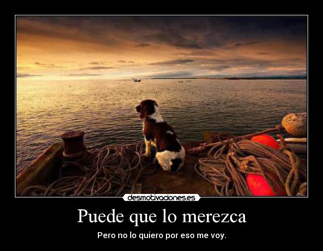Puede que lo merezca - Pero no lo quiero por eso me voy.