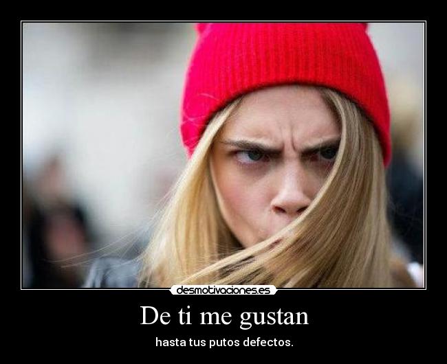 De ti me gustan - hasta tus putos defectos.
