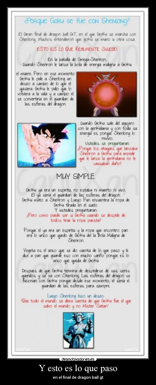 Y esto es lo que paso - en el final de dragon ball gt