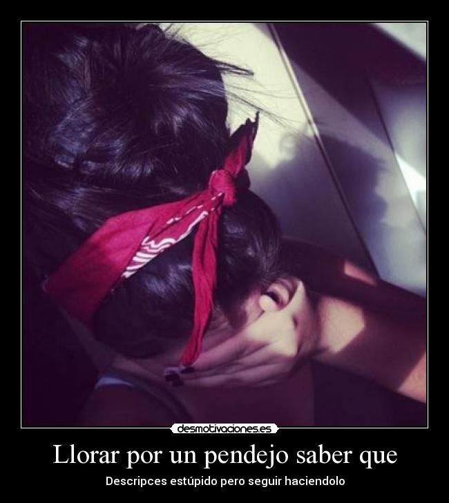 carteles llorar llorar por pendejo saber que estupido pero seguir haciendolo desmotivaciones
