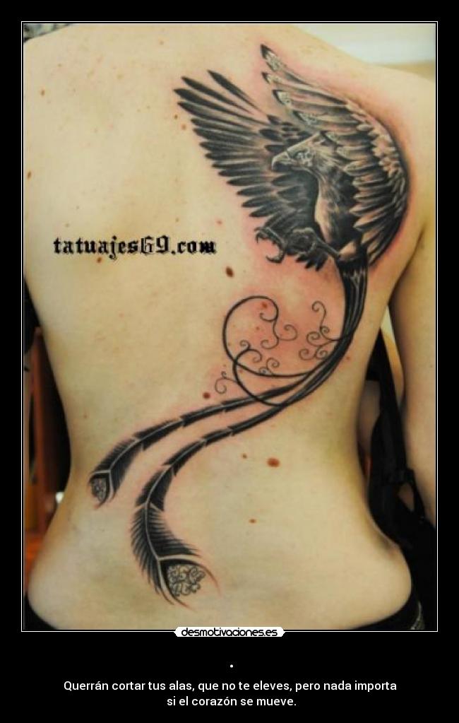 . - Querrán cortar tus alas, que no te eleves, pero nada importa
si el corazón se mueve.