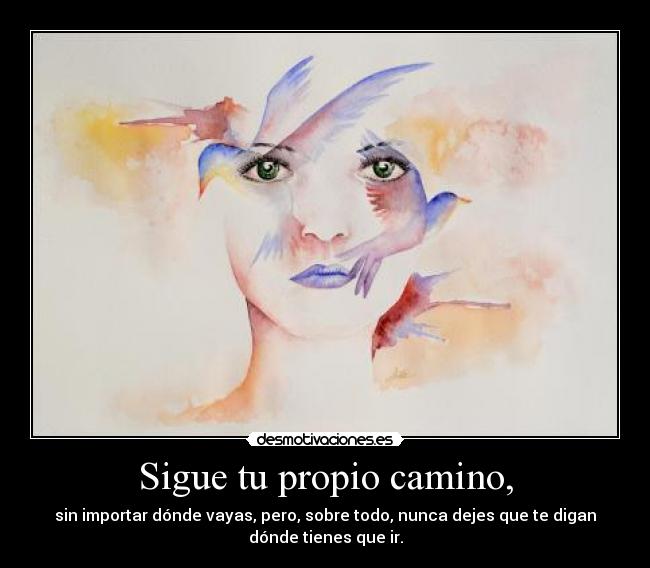 Sigue tu propio camino, -