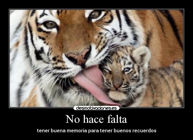 No hace falta - tener buena memoria para tener buenos recuerdos