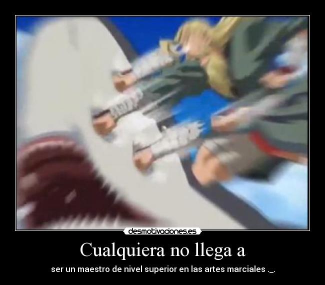 Cualquiera no llega a - ser un maestro de nivel superior en las artes marciales ._.