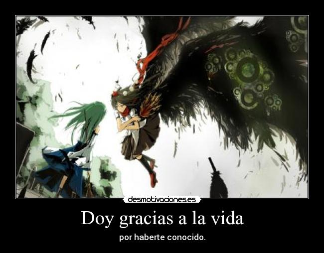 Doy gracias a la vida - por haberte conocido.