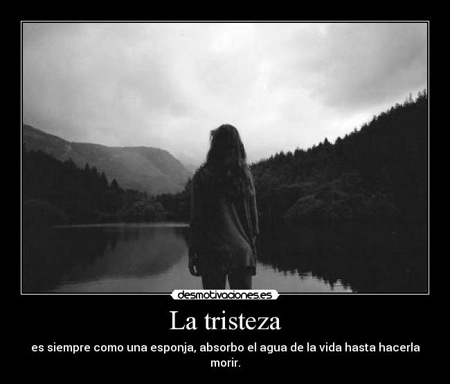 La tristeza - es siempre como una esponja, absorbo el agua de la vida hasta hacerla morir.