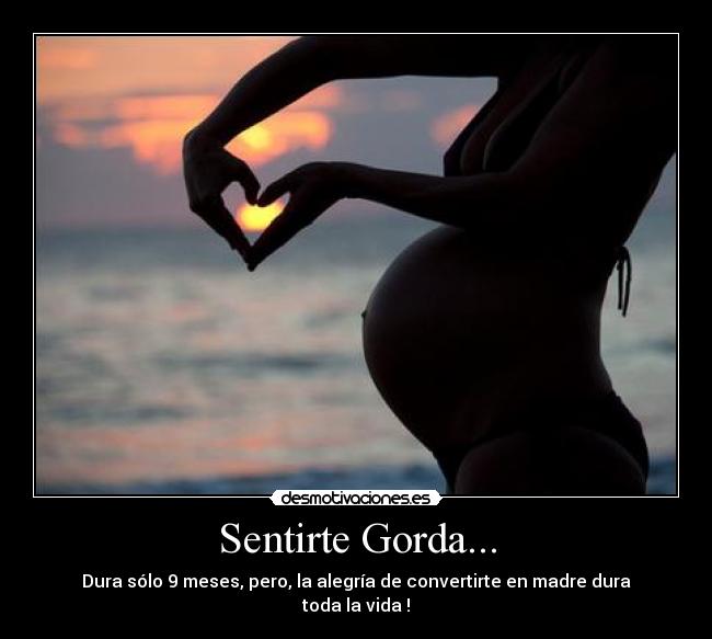 Sentirte Gorda... - Dura sólo 9 meses, pero, la alegría de convertirte en madre dura toda la vida !