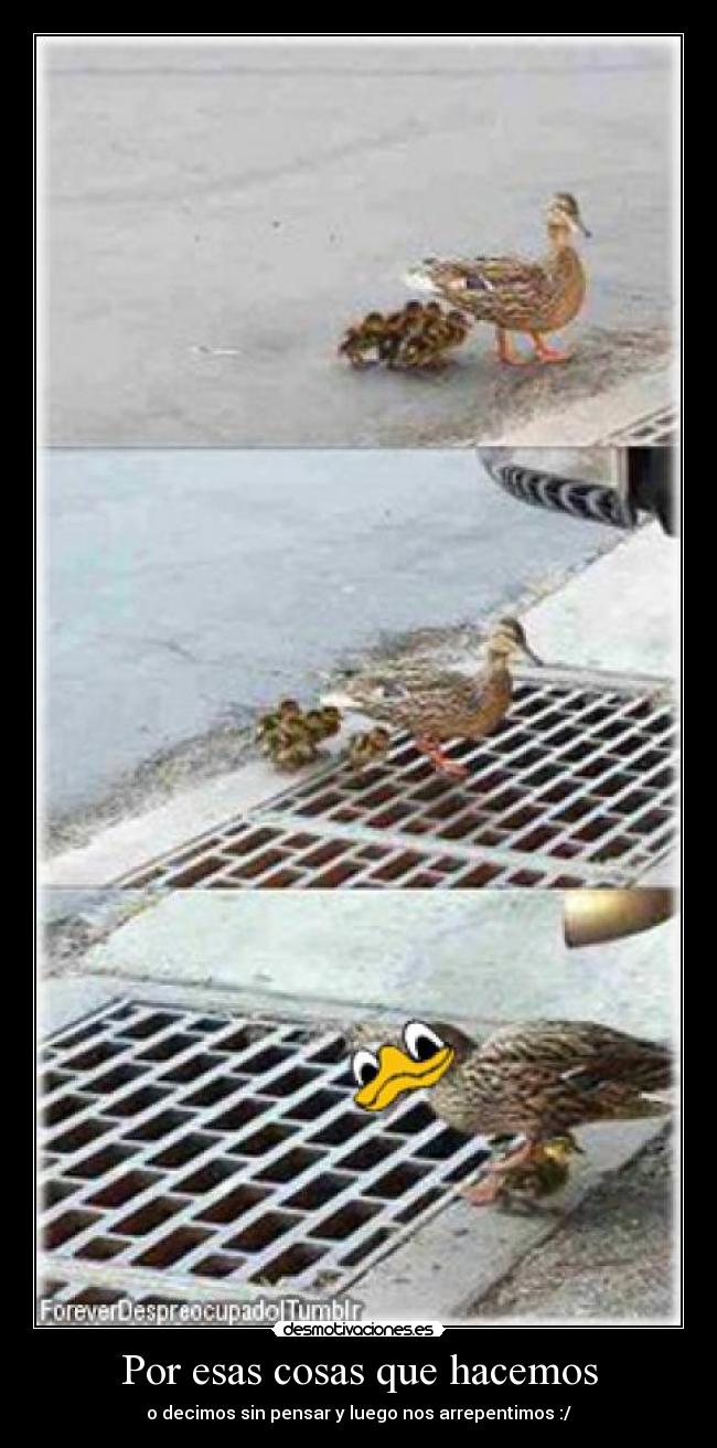 Por esas cosas que hacemos - o decimos sin pensar y luego nos arrepentimos :/