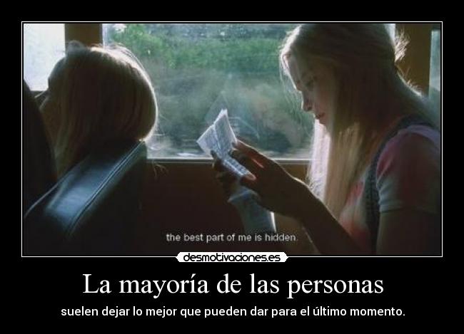 La mayoría de las personas -