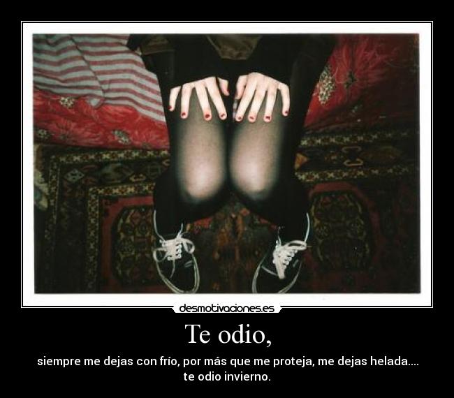 Te odio, -