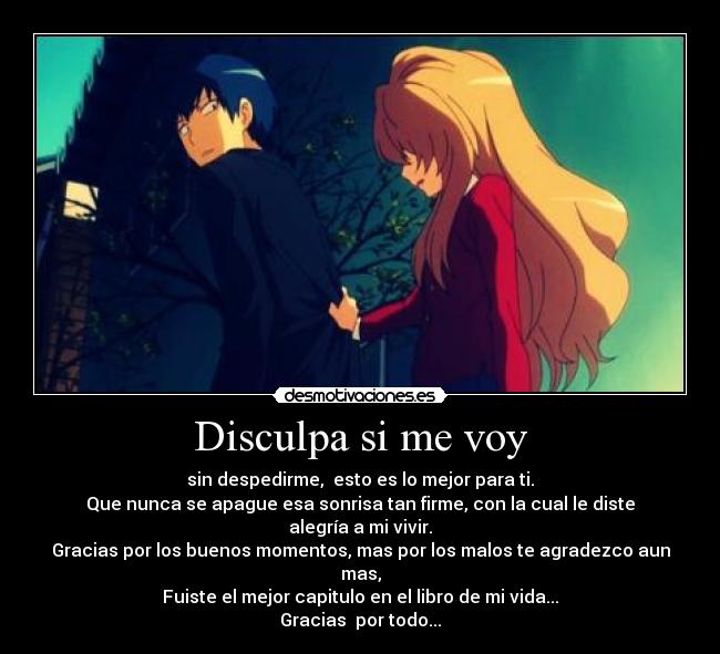 Disculpa si me voy -