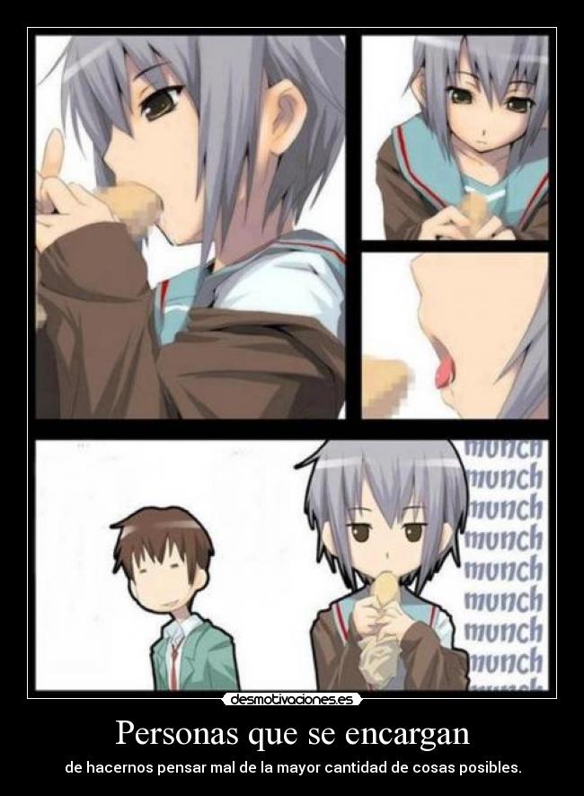 carteles harukaze raptorhunters muwigaraklan 1291 haruhi suzumiya yuutsu nagato koizumi desmotivaciones