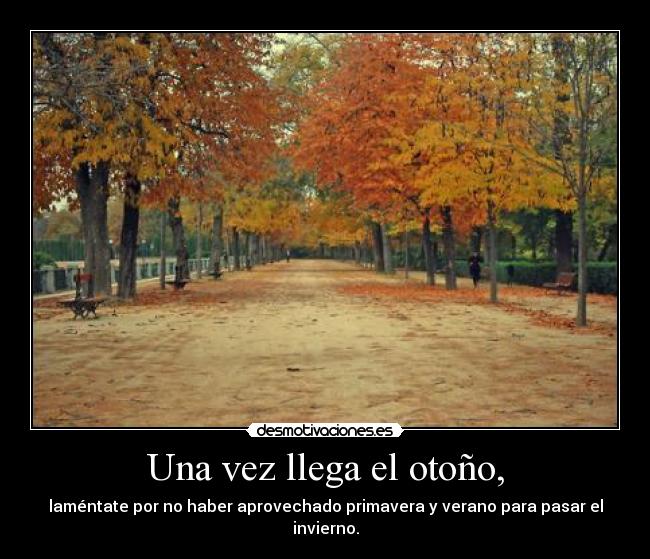 Una vez llega el otoño, | Desmotivaciones
