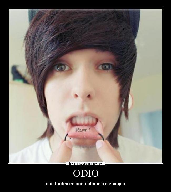 ODIO - que tardes en contestar mis mensajes.