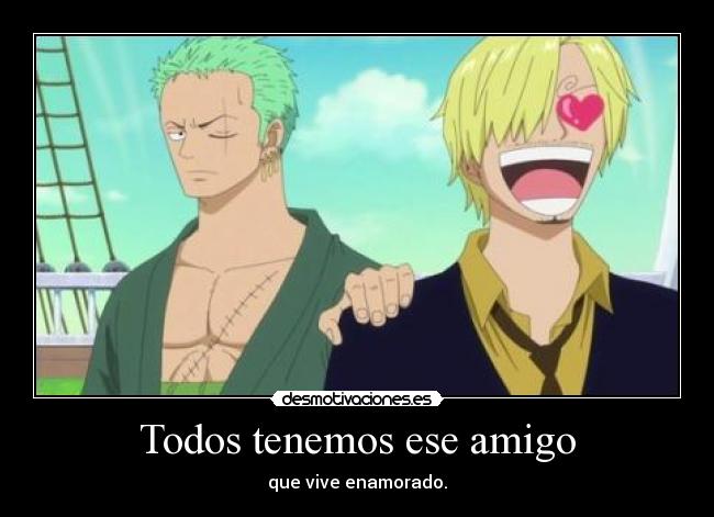 carteles one piece zoro sanji anime manga desmotivaciones