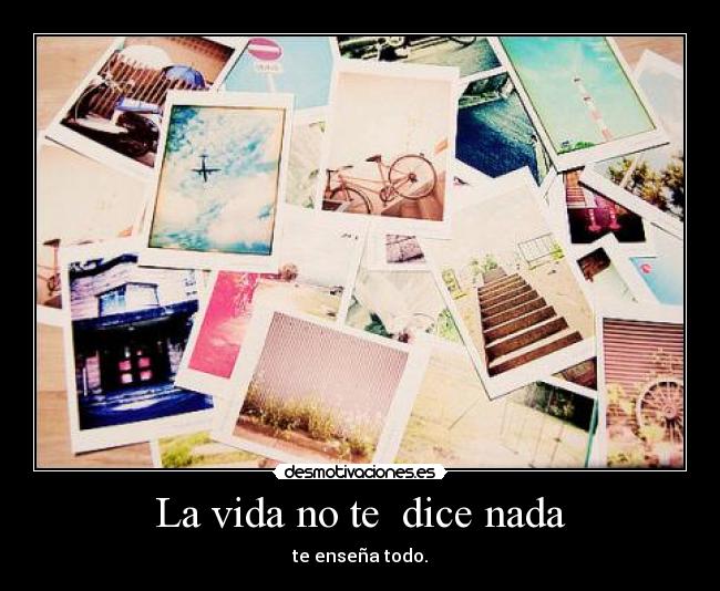 La vida no te dice nada - te enseña todo.