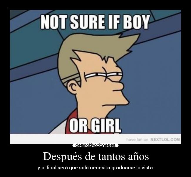 Después de tantos años - y al final será que solo necesita graduarse la vista.