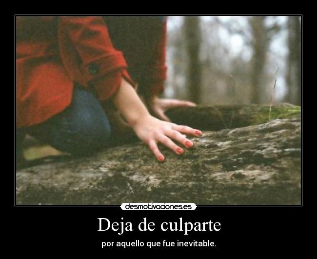 Deja de culparte - por aquello que fue inevitable.