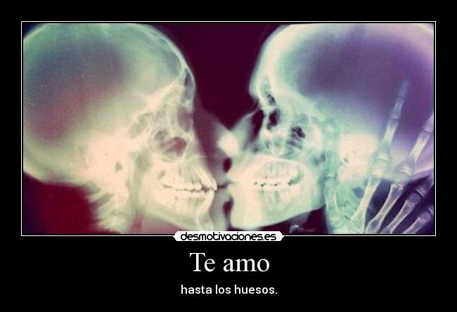 Te amo - hasta los huesos.