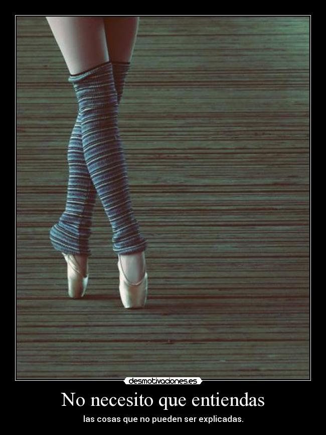 No necesito que entiendas - las cosas que no pueden ser explicadas.