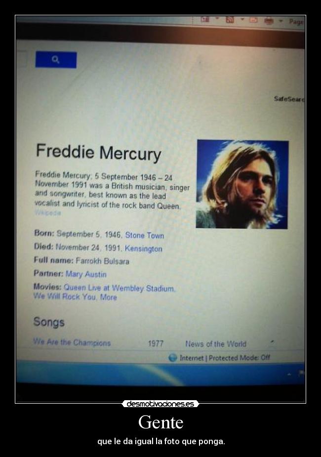 Gente - que le da igual la foto que ponga.