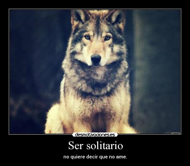 Ser solitario -
