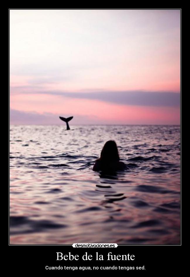 Bebe de la fuente - Cuando tenga agua, no cuando tengas sed.