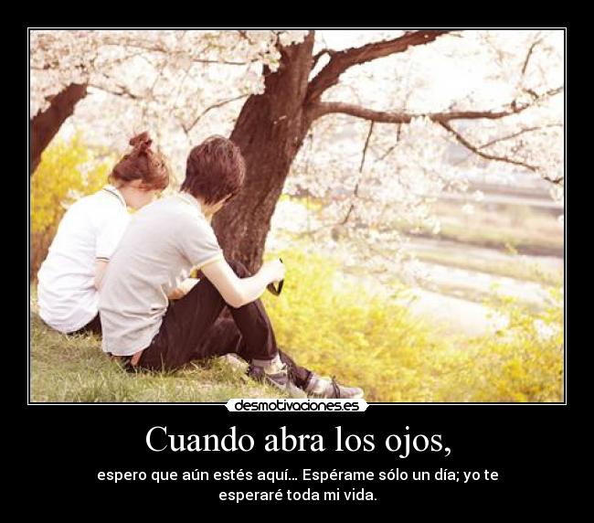 Cuando abra los ojos, -