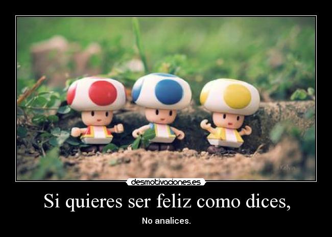 Si quieres ser feliz como dices, - No analices.