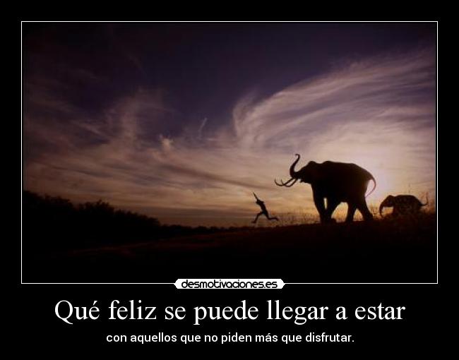 Qué feliz se puede llegar a estar -