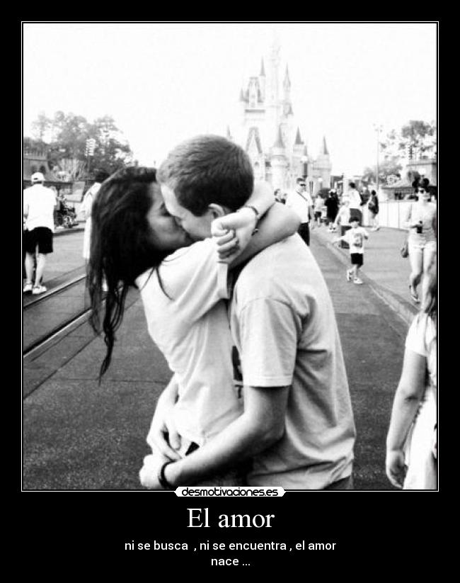El amor - ni se busca , ni se encuentra , el amor
nace ...