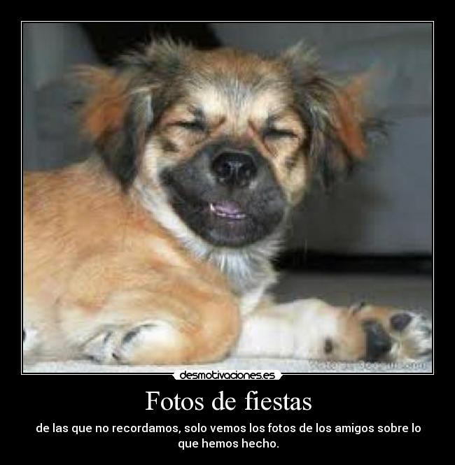 Fotos de fiestas - de las que no recordamos, solo vemos los fotos de los amigos sobre lo
que hemos hecho.