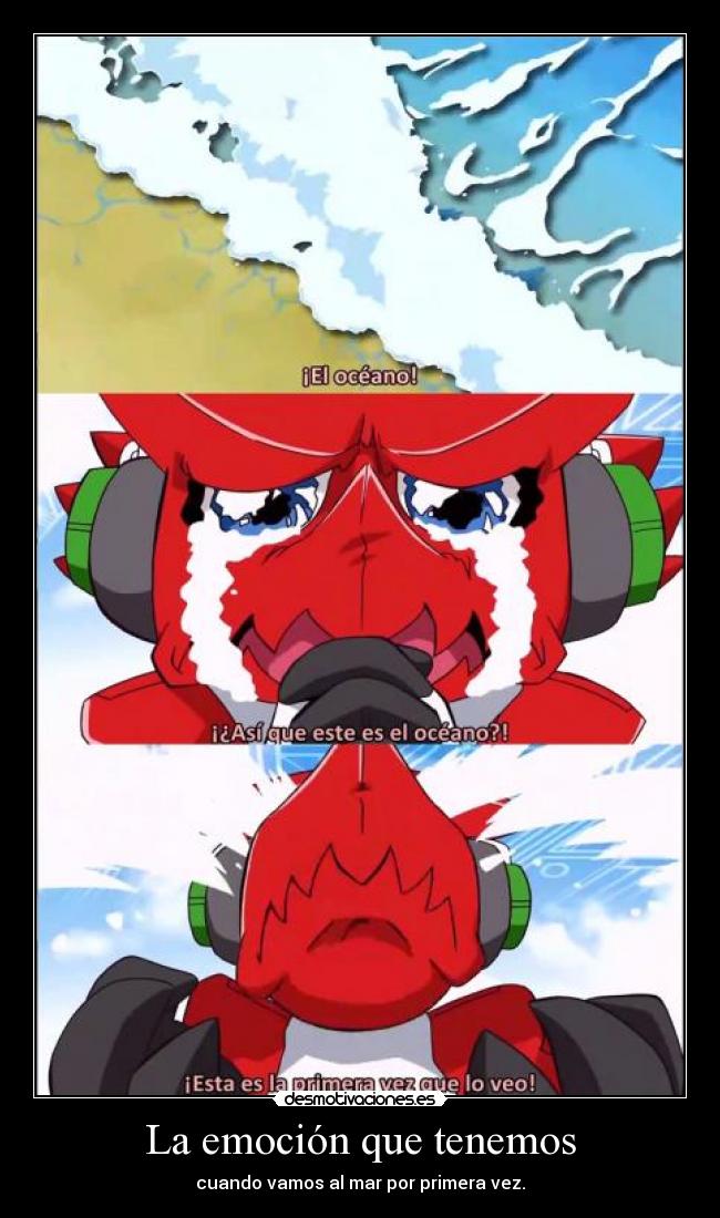 La emoción que tenemos - cuando vamos al mar por primera vez.