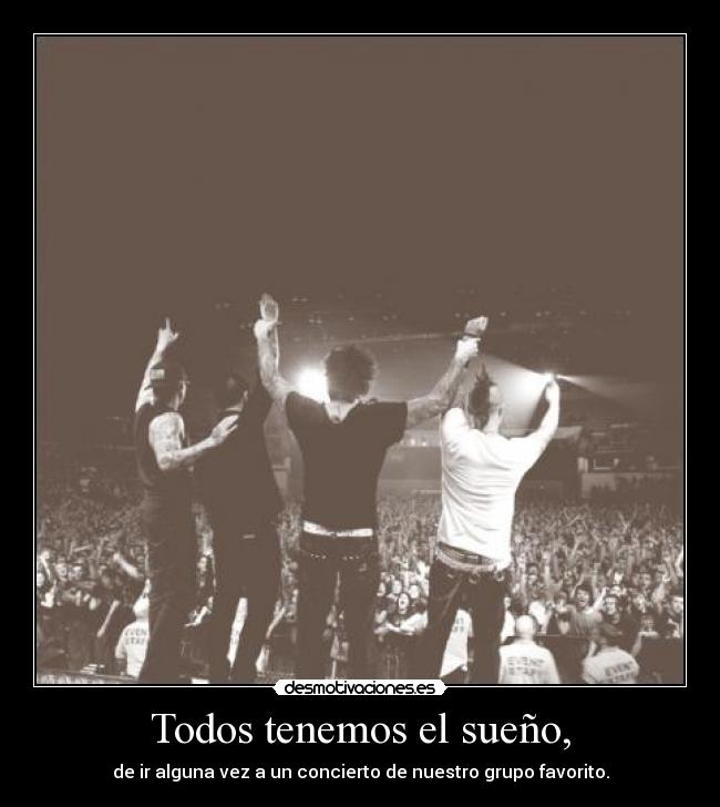 Todos tenemos el sueño, - de ir alguna vez a un concierto de nuestro grupo favorito.