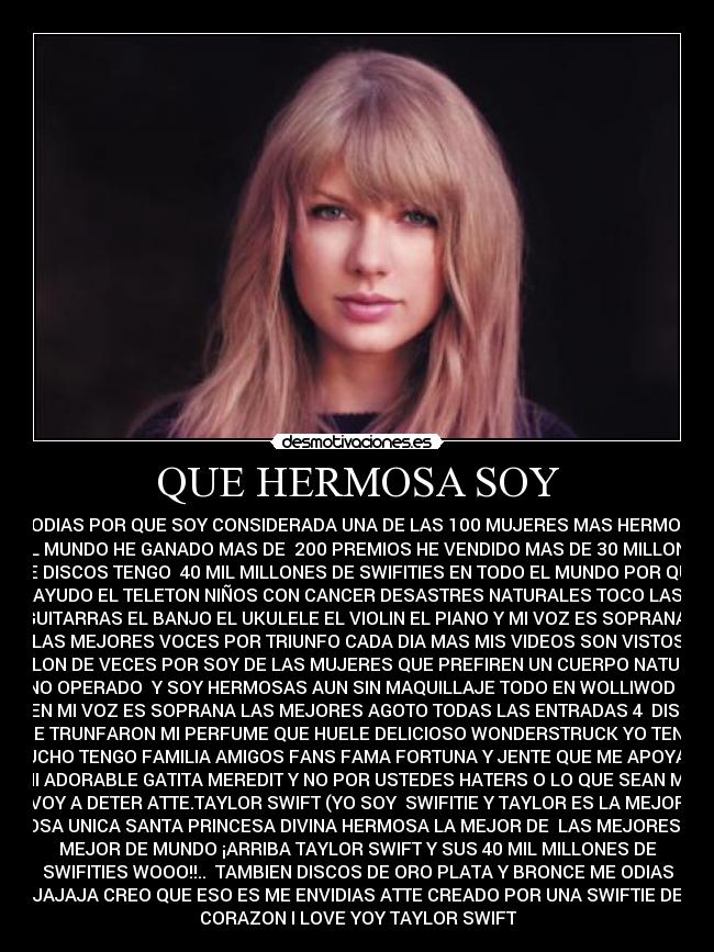 carteles hermosa talentosa unica famosa humilde desmotivaciones