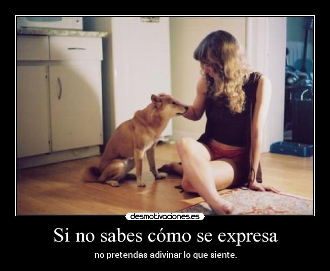 Si no sabes cómo se expresa - no pretendas adivinar lo que siente.