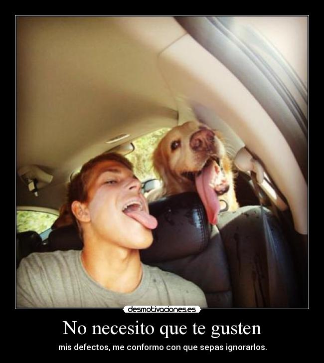 No necesito que te gusten - mis defectos, me conformo con que sepas ignorarlos.
