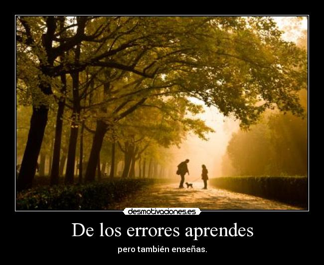 De los errores aprendes - pero también enseñas.