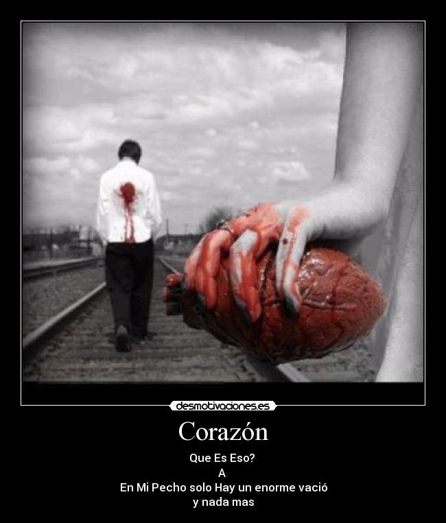 Corazón - Que Es Eso?
A
En Mi Pecho solo Hay un enorme vació
y nada mas