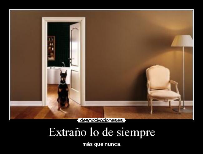 Extraño lo de siempre - más que nunca.