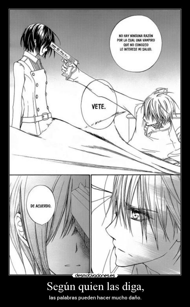 carteles raptorhunters nigatsu harukaze anime manga vampire knight caballero vampiro zero yuuki dolor odio desmotivaciones