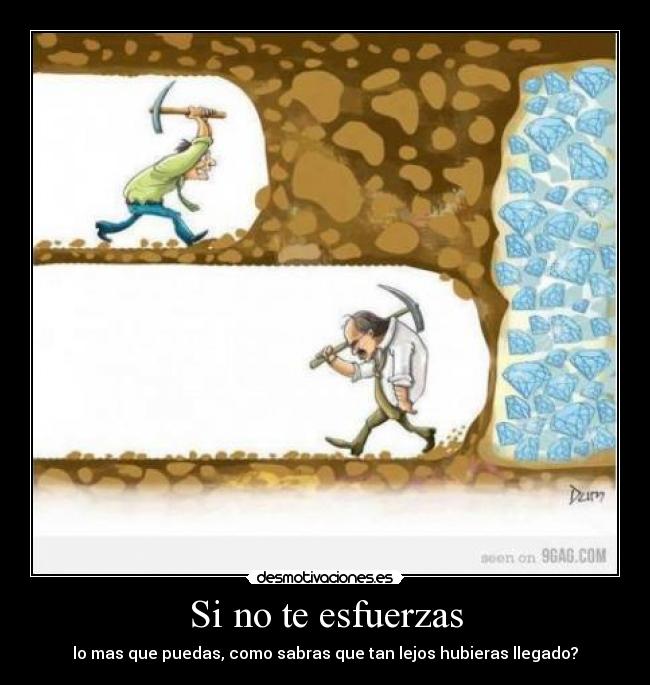 Si no te esfuerzas - lo mas que puedas, como sabras que tan lejos hubieras llegado?