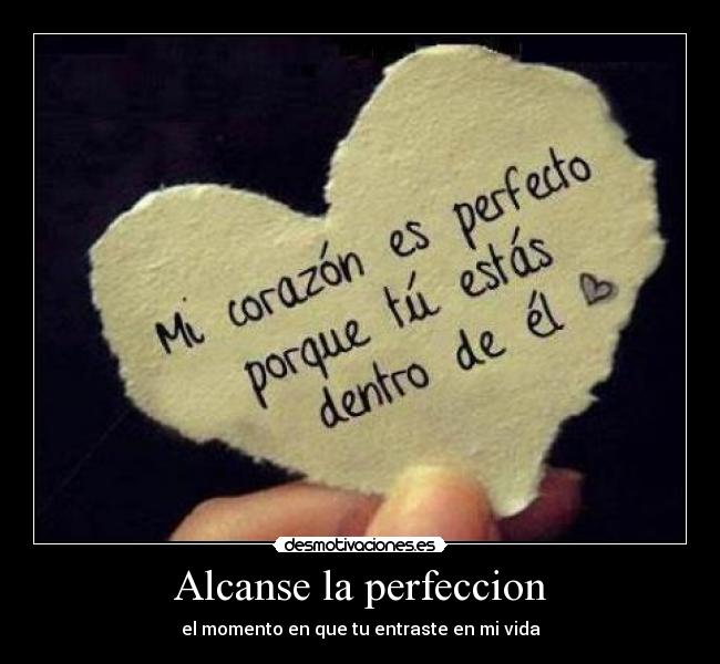 Alcanse la perfeccion - el momento en que tu entraste en mi vida