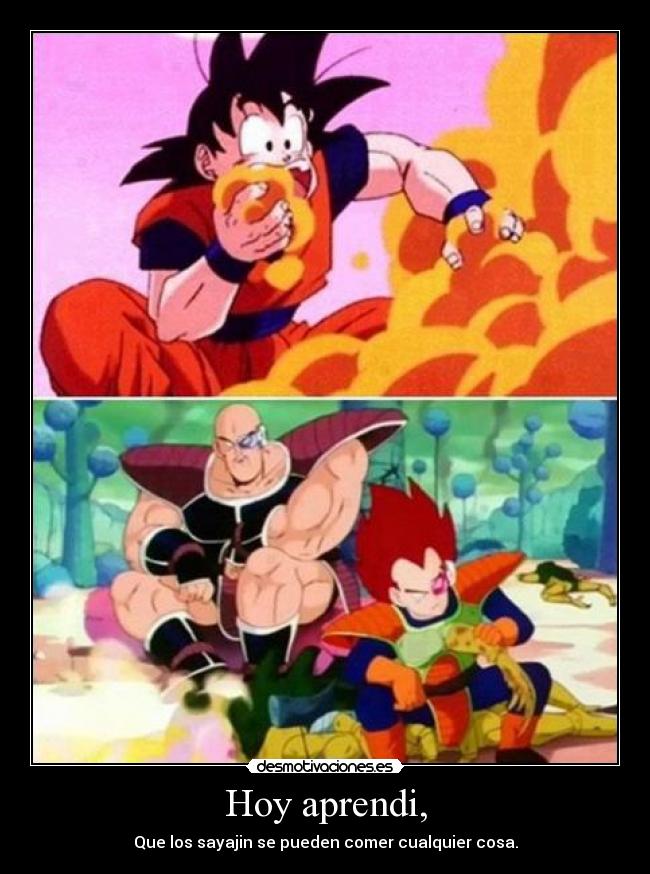 carteles dragon ball vegata goku napa sayajin desmotivaciones