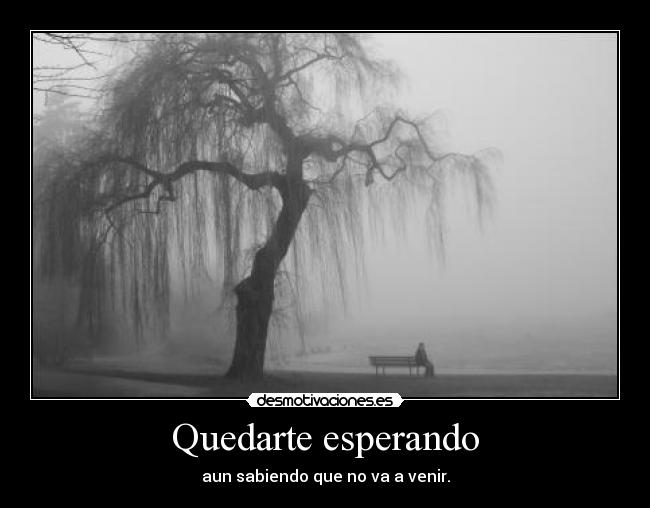 Quedarte esperando - aun sabiendo que no va a venir.