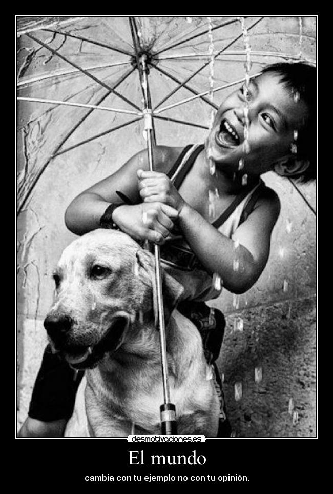 El mundo - cambia con tu ejemplo no con tu opinión.