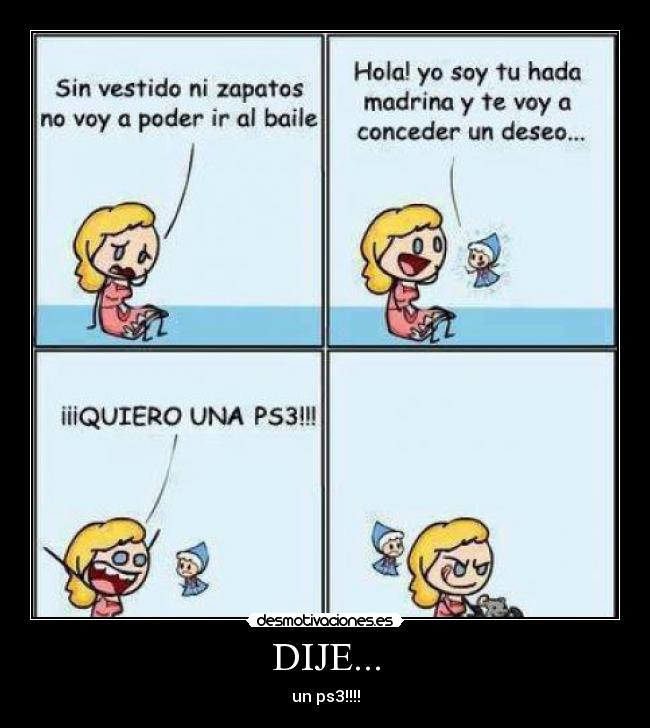 carteles hada madrina quiero ps3 cenicienta desmotivaciones