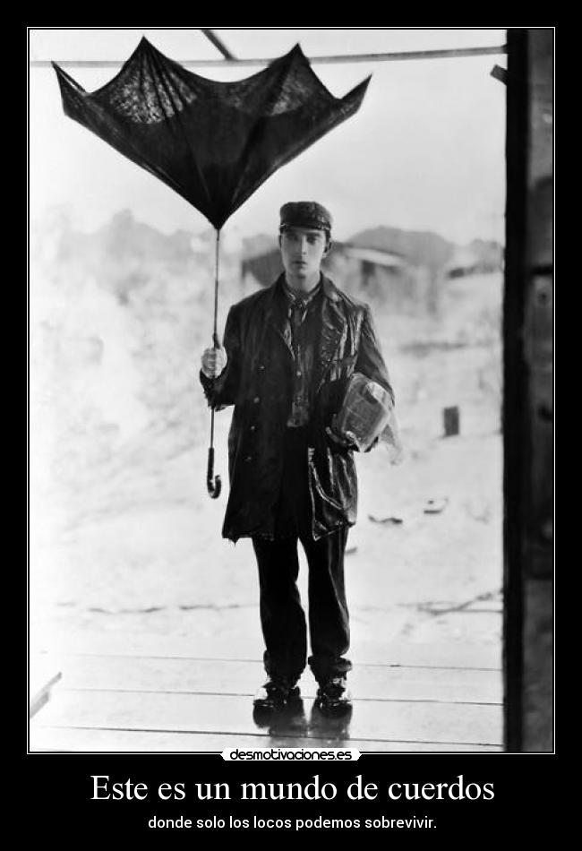 Este es un mundo de cuerdos - donde solo los locos podemos sobrevivir.